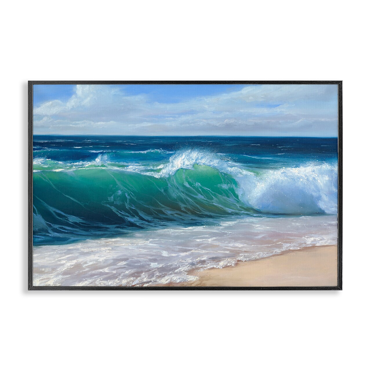 Stupell Industries Content Beach Waves Shore Framed Giclee, design by Dimitri Sirenko